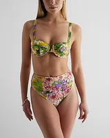 Printed Balconette Body Contour Swim Top Multi-Color Women's M