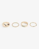 4 Piece Twist Ring Set Silver Women's 8