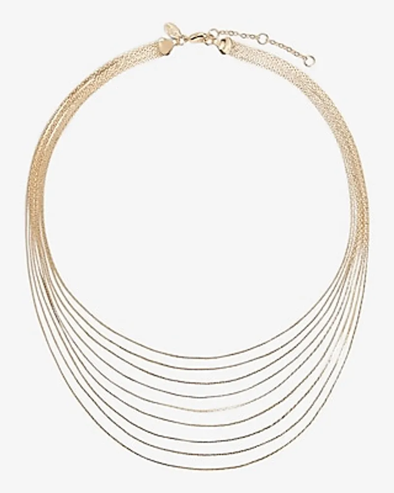 Dainty Multi Layered Chain Necklace Women's Silver