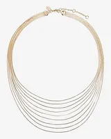 Dainty Multi Layered Chain Necklace Women's Black