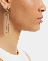 Open Knot Fringe Drop Earrings