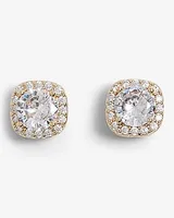 Rhinestone Lined Stud Earrings