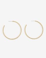 Classic Twist Large Hoop Earrings Women's Silver