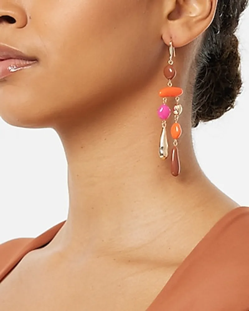 Multi Shape Layered Chandelier Drop Earrings