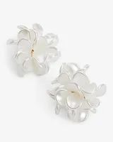 Floral Pearlescent Stud Earrings Women's Black