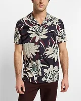 Floral Print Rayon Short Sleeve Shirt