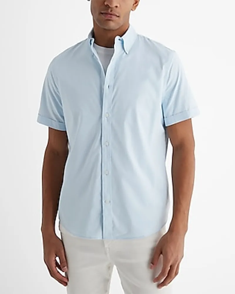Slim Wrinkle-Resistant Short Sleeve Performance Shirt Men
