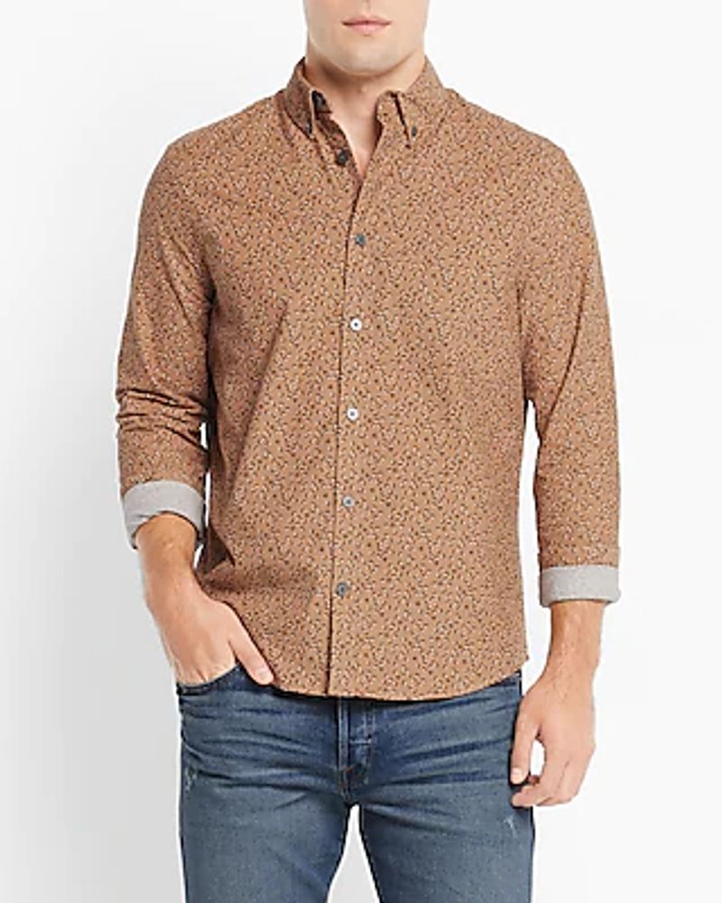 Ditsy Floral Stretch Corduroy Shirt Men's