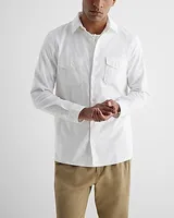 Stretch Linen-Blend Double Pocket Shirt Neutral Men's