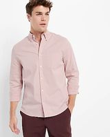 Solid Stretch Cotton Long Sleeve Shirt