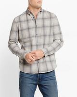 Plaid Stretch Corduroy Shirt Green Men's XS