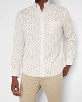 Geo Print Stretch Cotton Shirt Neutral Men's XS