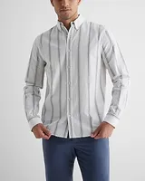 Striped Seersucker Shirt Black Men's S