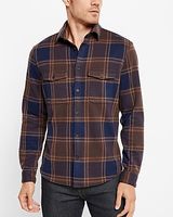 Plaid Sweater Flannel Purple Men's S