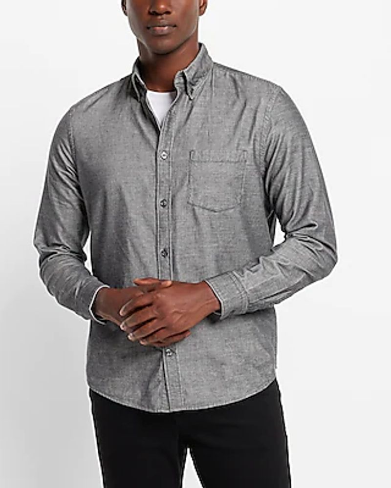 Solid Corduroy Shirt Brown Men's XS