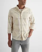 Plaid Stretch Corduroy Shirt Men