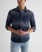 Striped Sweater Flannel Shirt Black Men's S