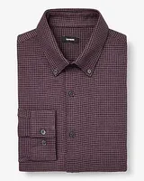 Extra Slim Gingham Stretch Flannel 1Mx Dress Shirt Blue Men's