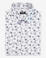 Slim Floral Print Stretch 1Mx Dress Shirt Neutral Men's S