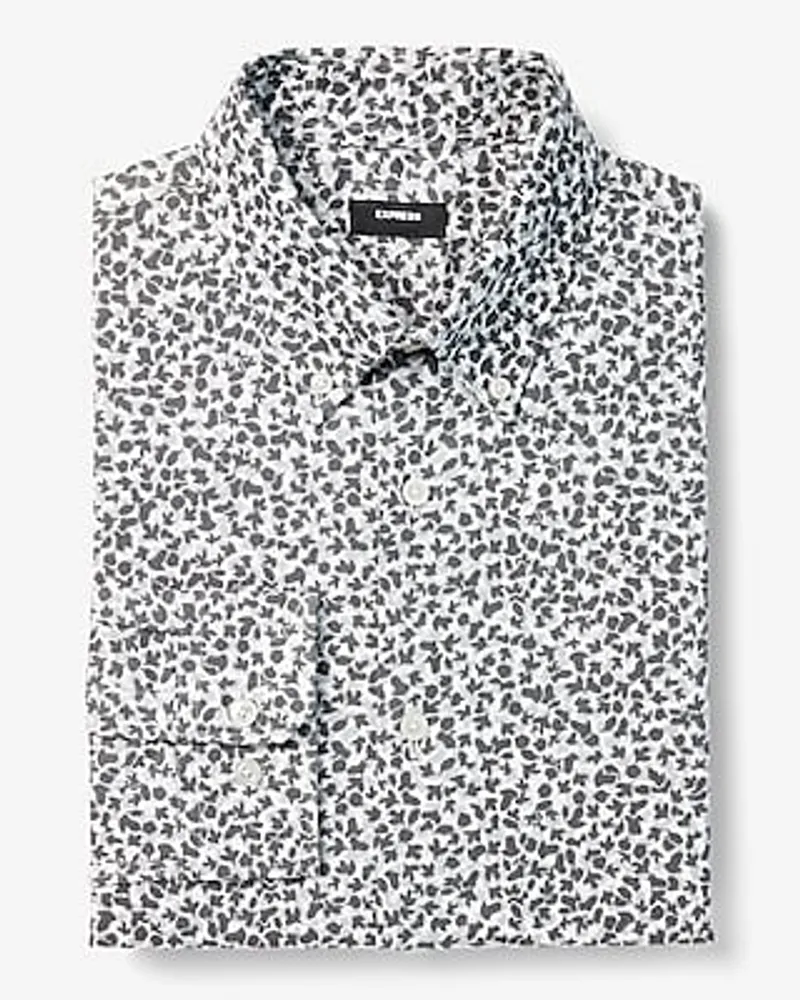 Slim Mini Abstract Print Stretch 1Mx Dress Shirt Men