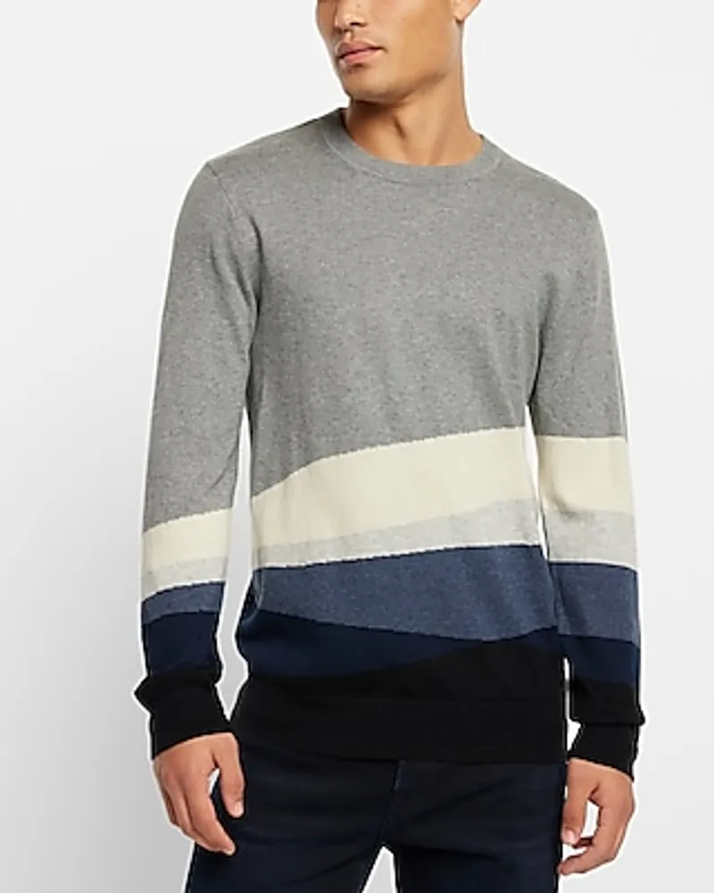Abstract Gradient Pattern Crew Neck Sweater Neutral Men's XL