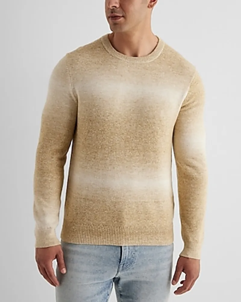 Ombre Stripe Cotton Crew Neck Sweater Men's S