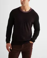 Big & Tall Color Block Crew Neck Merino Wool Sweater Men's XXL