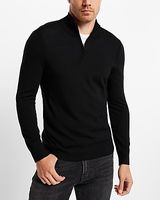 Merino Wool Quarter Zip Mock Neck Sweater