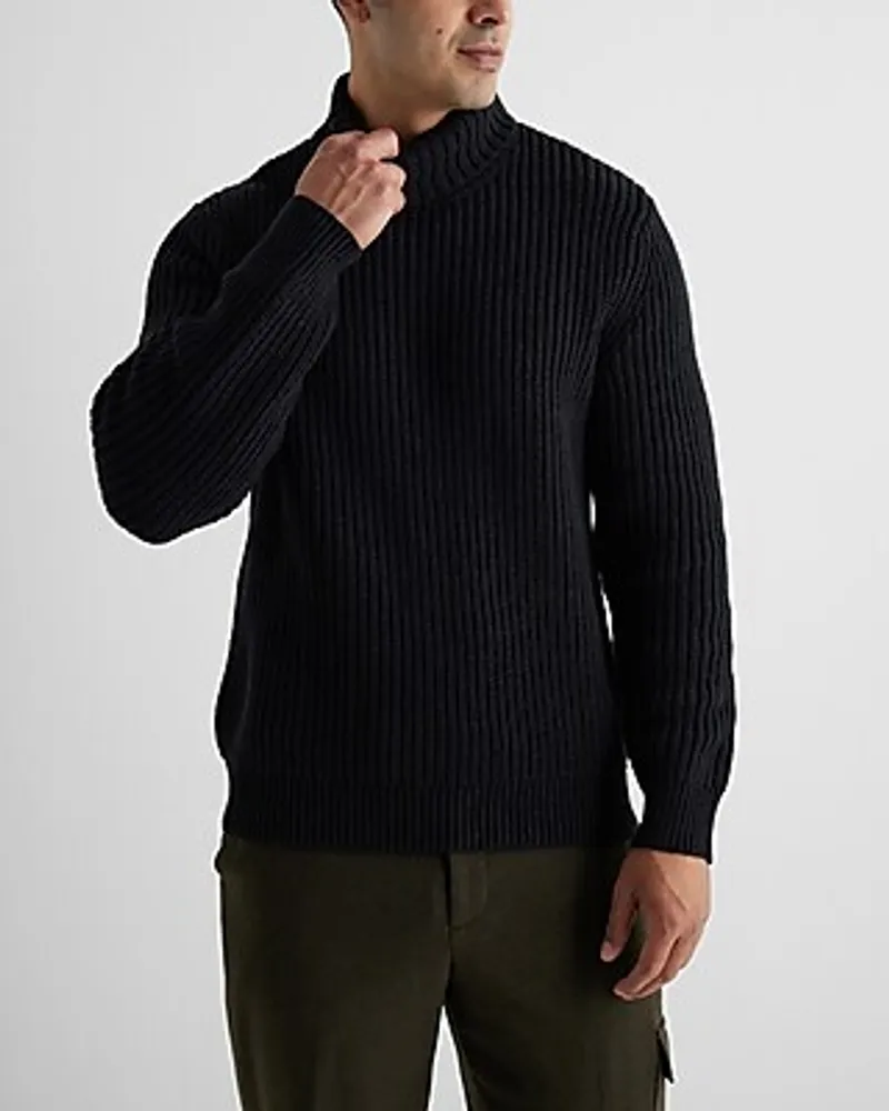 Ribbed Turtleneck Cotton-Blend Sweater