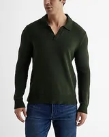 Cotton Johnny Collar Sweater Brown Men's Tall