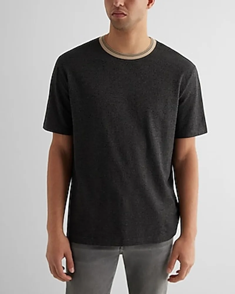 Relaxed Striped Collar Luxe Pique T-Shirt