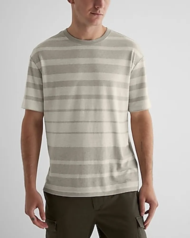 Relaxed Striped Linen-Blend T-Shirt Men's