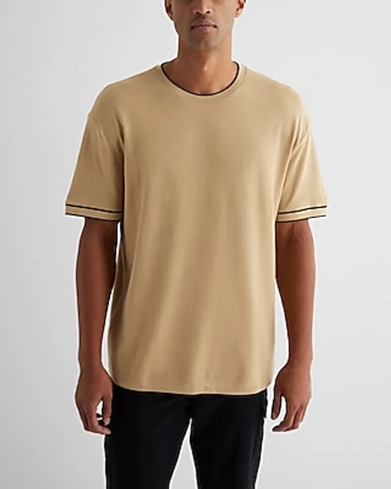 Relaxed Tipped Luxe Pique Crew Neck T-Shirt Green Men's S