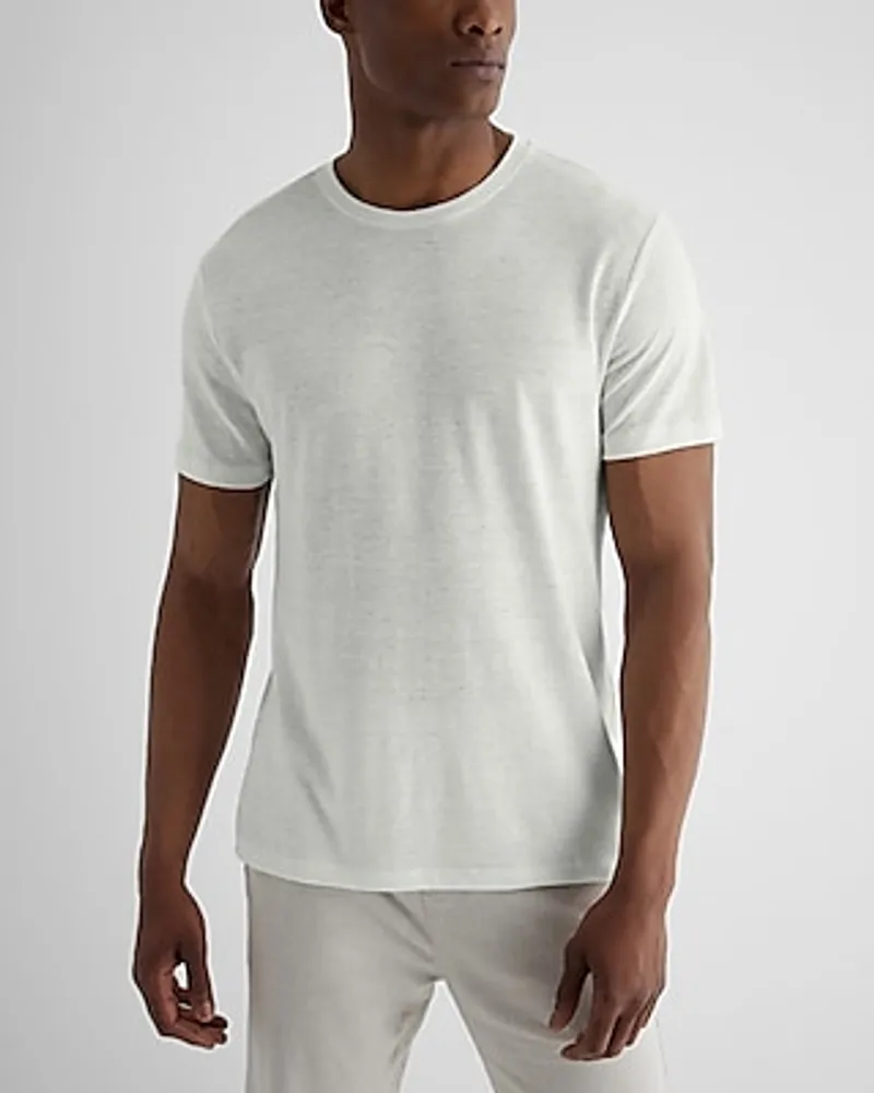 Solid Linen-Blend T-Shirt Black Men's S