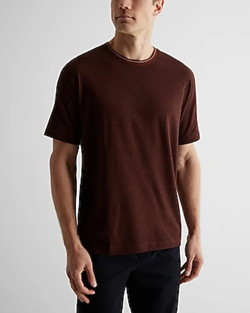 Relaxed Striped Collar Perfect Pima Cotton T-Shirt Men's XS