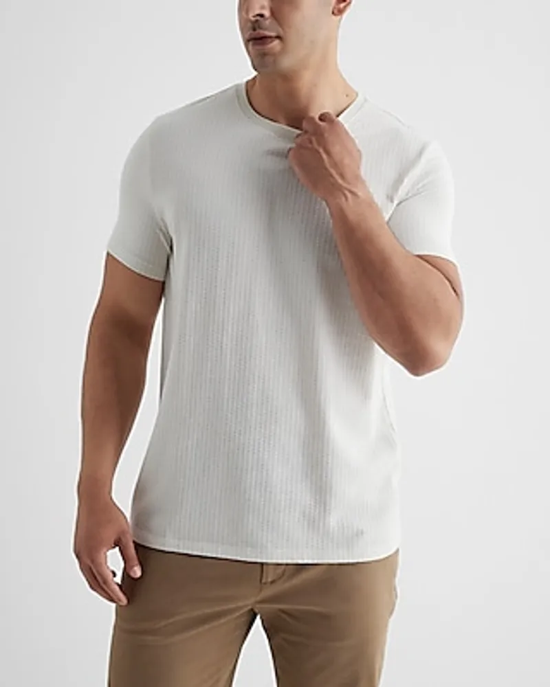 Mini Geo Striped Cotton-Blend Jacquard T-Shirt Brown Men's XS