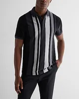 Striped Luxe Pique Polo Brown Men's