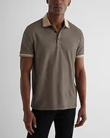 Mini Geo Cotton-Blend Jacquard Polo Black Men's XS