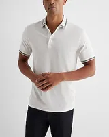 Multi Stripe Tipped Collar Perfect Pima Cotton Polo Multi-Color Men's L