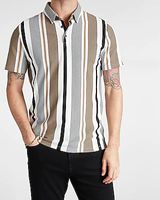 Striped Luxe Pique Polo