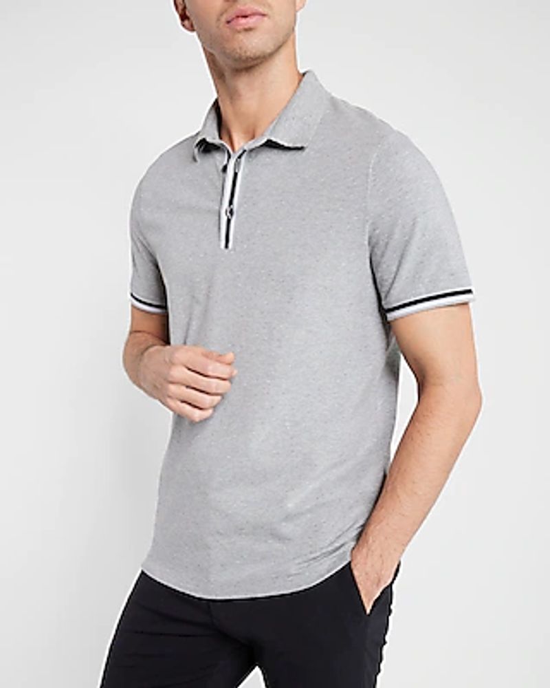 Striped Tipped Moisture-Wicking Performance Polo