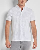 Dot Print Luxe Pique Polo Black Men's XS