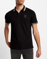 X Logo Contrast Collar Moisture-Wicking Luxe Pique Polo White Men's M