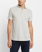 Solid Embroidered Logo Moisture-Wicking Luxe Pique Polo Men