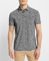 Geo Square Print Stretch Jersey Polo Neutral Men's XL