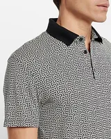 Mini Geo Print Jersey Polo Neutral Men's L