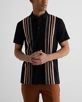 Striped Luxe Pique Polo White Men's L Tall