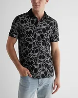 Line Floral Cotton-Blend Polo Neutral Men's L