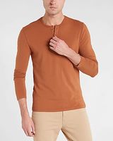 Slim Supersoft Long Sleeve Henley T-Shirt Gray Men's XS