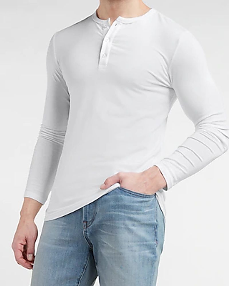 Slim Supersoft Long Sleeve Henley T-Shirt Men's